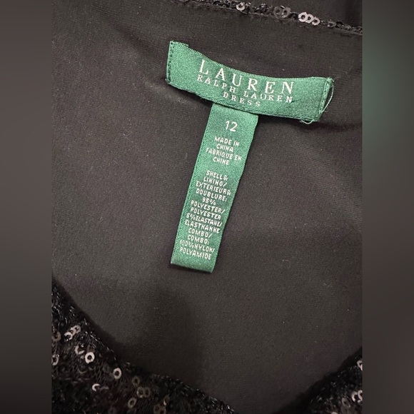 Lauren Ralph Lauren Women's Sleeveless Black Sequin Bodycon Dress Size 12 - Picture 9 of 11